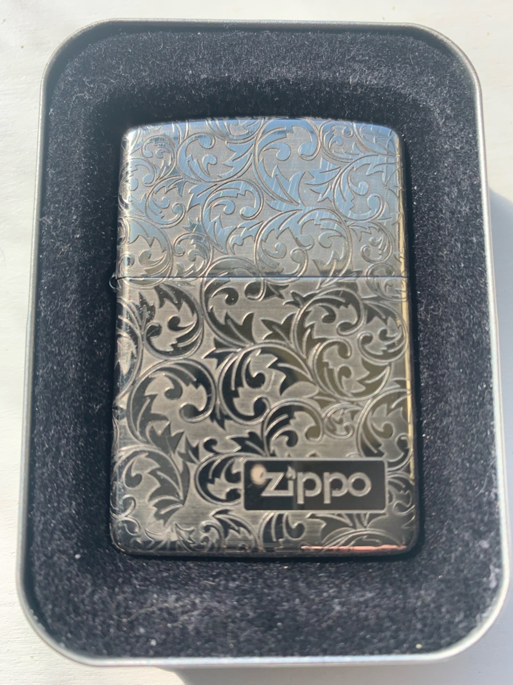 2023 ZIPPO Armor Solid Sterling Silver Deep-Etched “Fine Venetian Filigree”